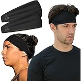 Temple Tape Sweat Band Workout Headbands for Women and Men - Sweatbands for Men - Moisture Wicking Sports Sweat Bands Headbands for Women, Running,Cycling,Yoga,Football Headband