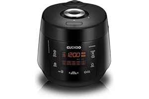 CUCKOO CRP-PK1001S 10-Cup (Uncooked) / 20-Cup (Cooked) Heating Pressure Rice Cooker & Warmer with Nonstick Inner Pot, 13 Menu Options, Fuzzy Logic Tech, Auto Clean (Black)