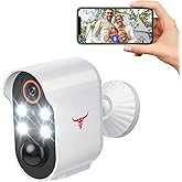 1080p Security Camera Wireless, Cloud Storage, Live View, 2-Way Audio, Night Vision, Spotlights, 2.4G WiFi, Instant Alerts, R