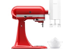 Shave Ice Attachment for KitchenAid Mixers, Snow Cone Shaved Ice Machine, with Coarse and Fine Blades, 8 Ice Molds