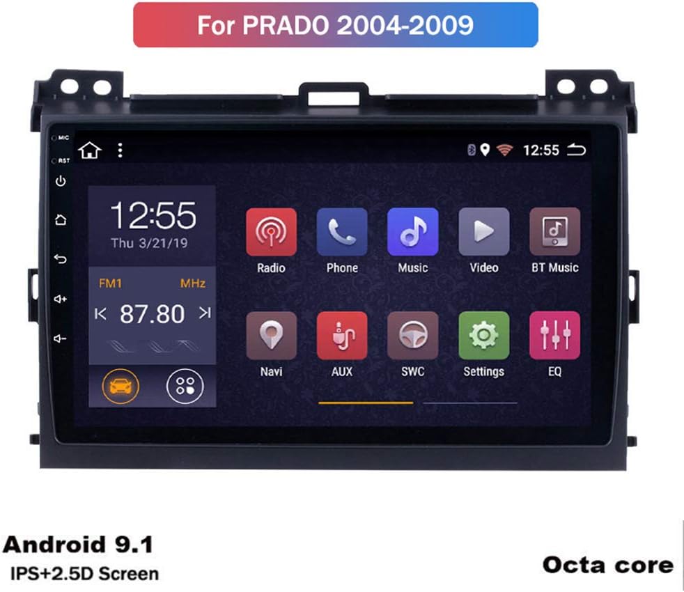 Foof Car GPS Navigation Vehicle GPS Navigation Car System for Toyota Land Cruiser Prado 120 2004-2009 Navigator 9 Inch Touch Screen Multimedia Support Hands-Free Calling(Octa Core)
