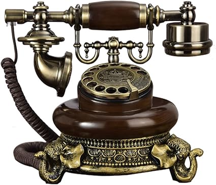 Retro Telefon Altmodisches Telefon Holz Und Metallgehause Funktionsdrehknopf Und Klassischer Doppelklingelton Amazon De Sport Freizeit