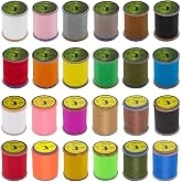 ABEISA Fly Tying Thread Multi-Color 200D/140D Non Waxed Fly Tying Wires Nylon Fly Fishing Materials 24Pcs (200D/140D-24PCS)