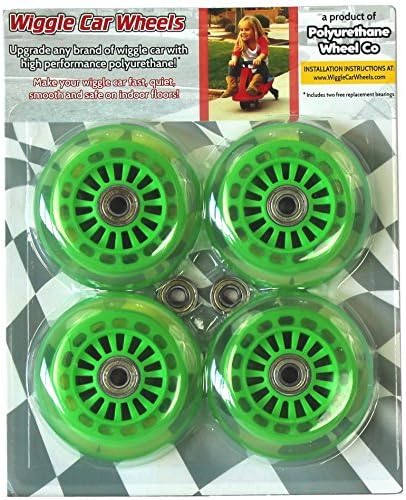 Wiggle Car Polyurethane Replacement Wheels - Green by Polyurethane Wheel Co