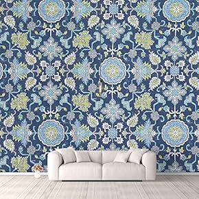 Wall Murals for Bedroom Traditional Flower Pattern Removable Wallpaper Peel and Stick Wall Stickers - 66x96 inches