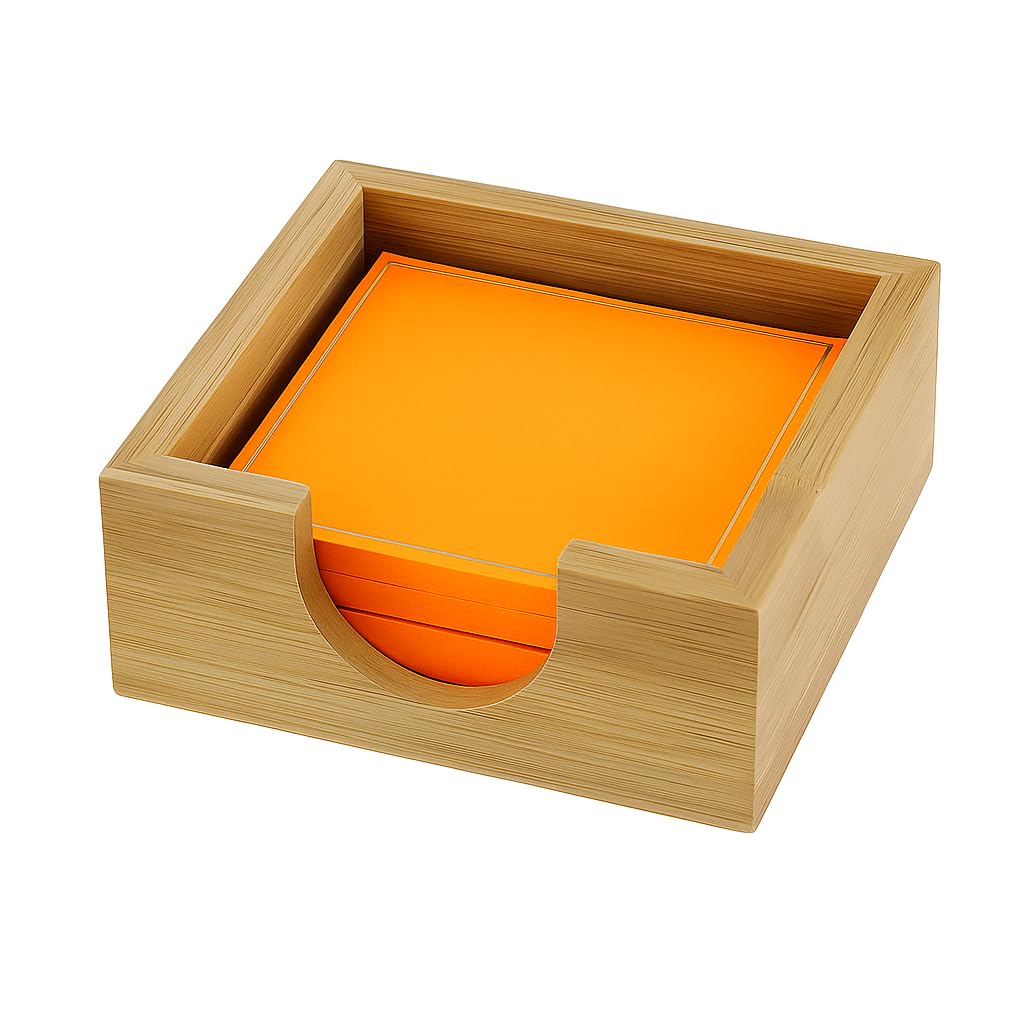 Photo 1 of MultiBey Sticky Notes Memo Pad Holder Dispenser Original Wood Color Bamboo Desk Supplies Organizer Accessories for Office Home Schools