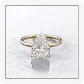 MoiuVieg 1CT/2CT/3CT Engagement Rings 925 Sterling Silver Pear Cut Cubic Zirconia/Moissanite Wedding Promise Rings for Her Stunning Teardrop Wedding Bands for Women Size 5-9