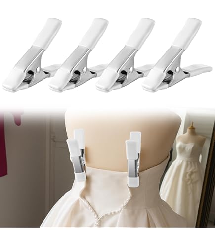 Amazon.com: 6-Pack Dress Clips for Fitting, Heavy Duty Metal Clothing Clamps  for Bridal Gown Seamstress, Large A-Shaped Fasteners to Tighten Fabric for  Mannequin, Photographer and Fashion Designers, Silver : Home & Kitchen