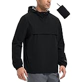 baleaf Men's Rain Jacket Water Resistant Hiking Windbreaker Packable Running Golf Gear Hood Raincoat Reflective