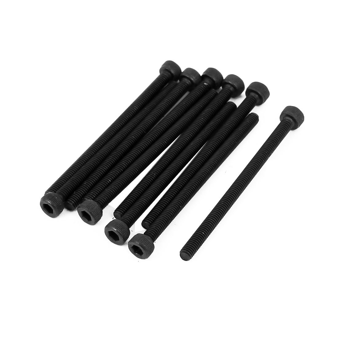 Sourcingmap M3x45mm Fully Thread Hex Socket Head Knurled Cap Screw Bolt Black 10pcs