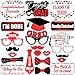 KatchOn, Red Graduation Photo Booth Props 2025 - Pack of 23 | Photo Props for Red & Black Graduation Decorations 2025