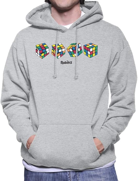Rubik's 4 Cubes Men's Hooded Sweatshirt Amazon.co.uk Clothing