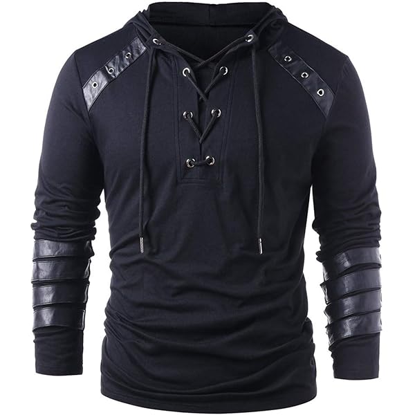 ジャケット・アウター vintage lace hoodie jacket Amazon.com: Kucos Mens Gothic Lace Up Hoodie Shirts Retro