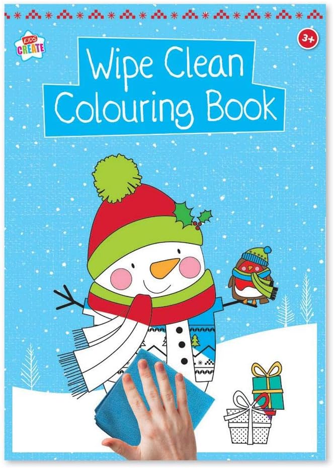 Christmas Wipe Clean A4 Colouring Book Children's Xmas Activity Book
