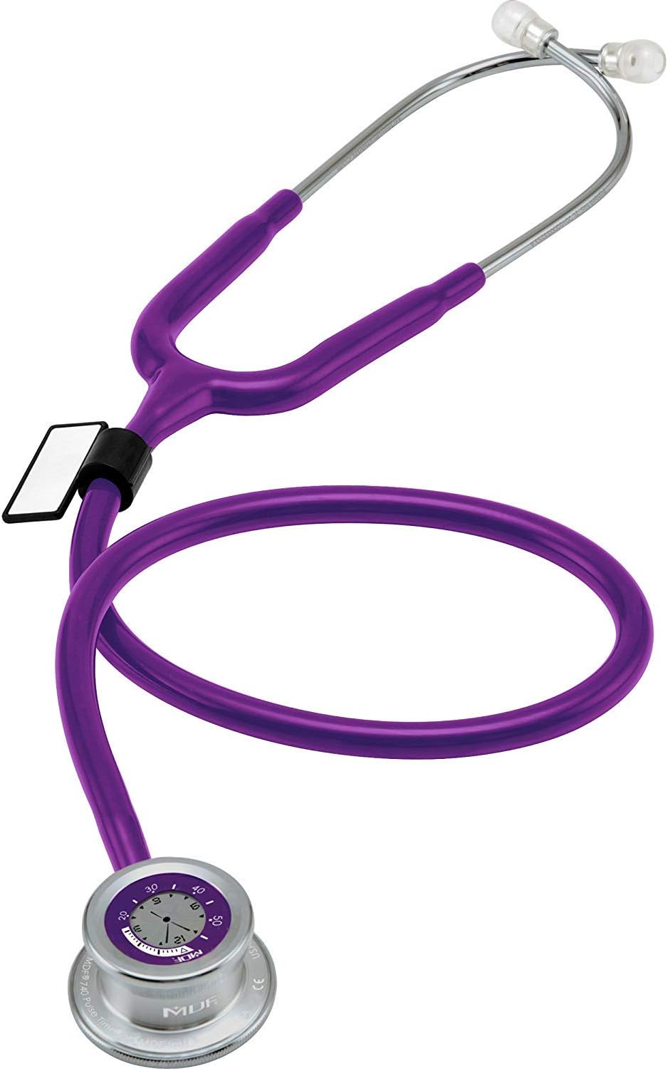 MDF Pulse Time 2-in-1 Digital LCD Clock and Single Head Stethoscope - Free-Parts-for-Life & - Purple (MDF740-08)
