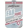Soap & Glory The Fab Pore Refining Sheet Face Mask for Oily Skin - Tea Tree + White Willow Bark to Draw Out Impurities + Smooth Skin - Pore Minimizing Sheet Mask (1 oz)