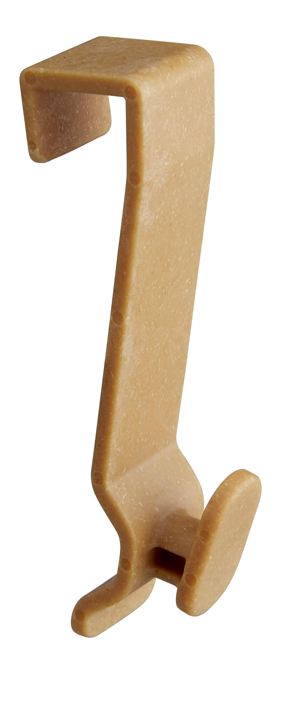 Door hooks made from 50% renewable raw materials wood fibre plastic set of 10.