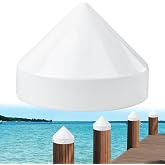 JYINCPED Dock Piling Caps, Flat Top Design Piling Caps and Cone Style Pylon Cap for Marine Docks Post Pole, Marine Dock Flat/Coned Piling Cap Cover for Post Pole Pylon Pipe
