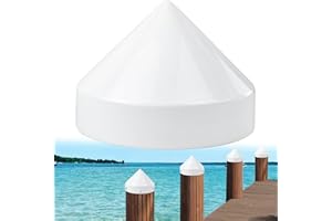 JYINCPED Dock Piling Caps, Flat Top Design Piling Caps and Cone Style Pylon Cap for Marine Docks Post Pole, Marine Dock Flat/Coned Piling Cap Cover for Post Pole Pylon Pipe