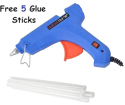 UNIGEARS CROWN 80WATT Hot melt Glue Gun with 5 Hot Melt Glue Sticks / Glue gun with 5 Hot Melt Glue sticks - With Triple Power Rapid Heating and Quick Melt for Arts and Crafts, Household Sealing, Toys,Repairs and DIY Projects (Glue Gun 80watt, with 5 glue sticks)