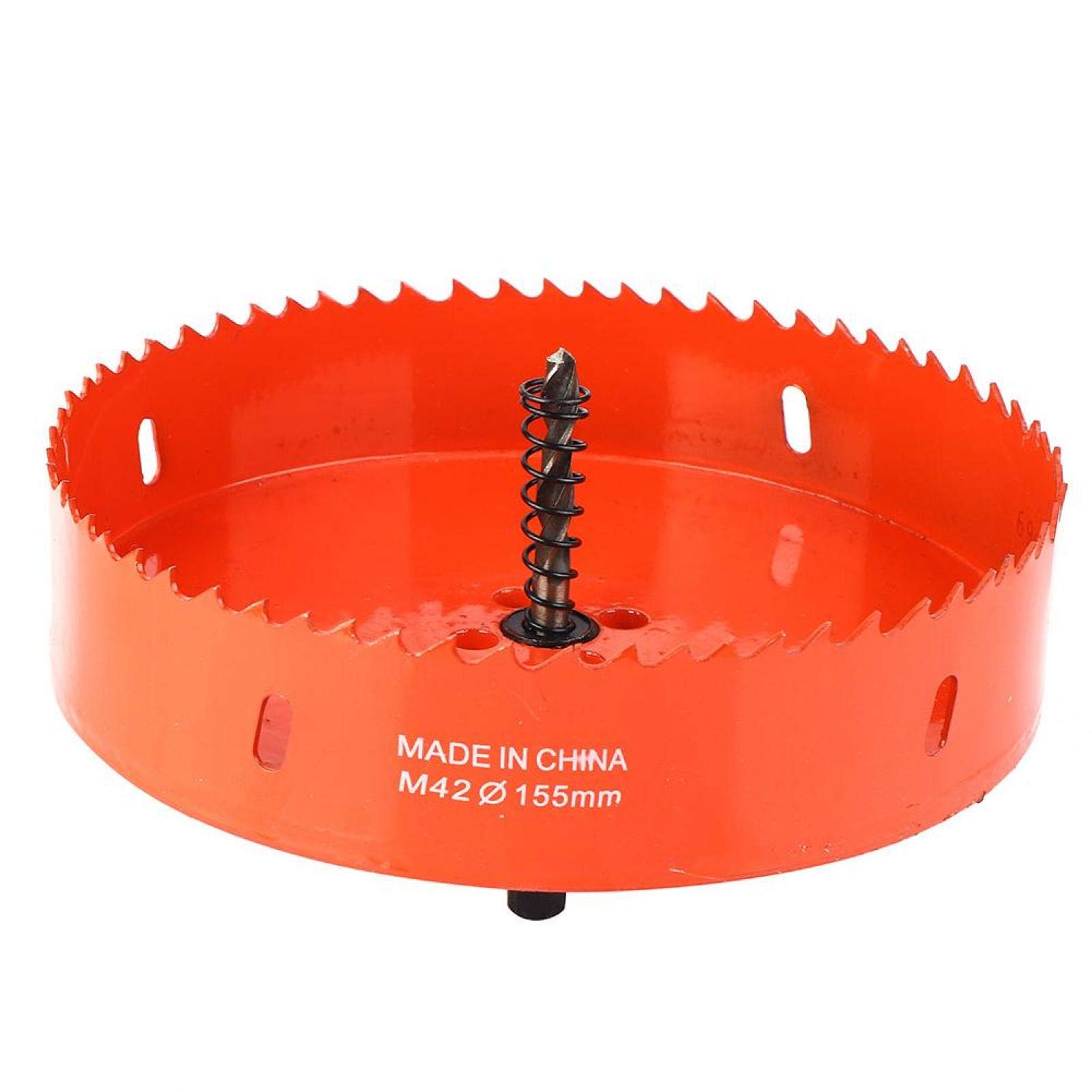 6.1in/6.3in Bi-Metal Hole Saw,Heavy Duty Steel M42 Hole Saw Cutter with Core Drill Bit, Newly Designed Chip Removal Groove, Wood, for Thin Steel Sheet, Aluminum Alloy(155mm)