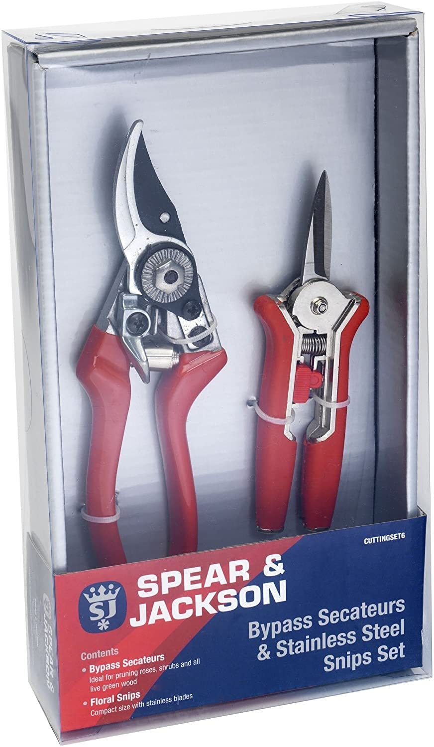 Spear & Jackson CUTTINGSET6 Bypass Secateurs and Floral Snips Set (Twin Set)