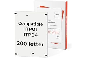 MUNBYN Thermal Printer Paper 8.5 x 11 Inch, US Letter Size 200 Sheets, Double Black Mark Compatible with ITP04 and ITP01, Con