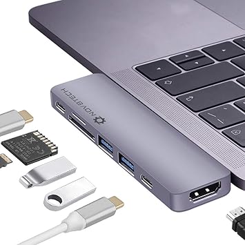 Amazon Com Nov8tech Usb C Hub Type C Adapter Docking Station 7 In