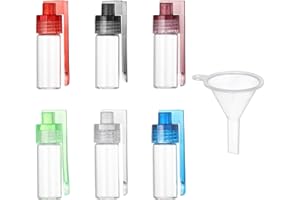 uxcell 6 Pcs Spice Jars with Cap, 2 Inch Small Glass Spice Containers, Condiment Jars Set with Funnel for Kitchen Storage Sea