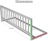 Safetots Narrow Wooden Bed Guard 90cm x 38cm Natural Bed Rail for Toddler Safety view 3