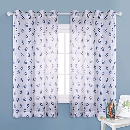 Amazon Com Kgorge Print Curtains For Kids Room Grommet Top