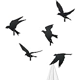 dryelves Decorative Coat Hooks – Set of 5 Bird Wall Hooks, Unique Decorative Hooks for Home, Farmhouse Decor Metal Wall Hooks for Coats, Hats, Keys