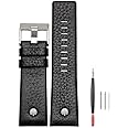 ZHUOLEI Diesel Watch Band Replacement Calfskin Leather Watch Strap with Tool 24mm 26mm 28mm Replacement for Diesel Watches Men