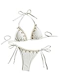 Verdusa Women's 2 Piece Textured Halter Bikini Sets