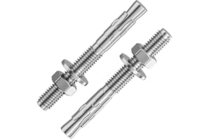 Wensilon 30Pcs 1/2x4 Inch Standard Fasteners for Heavy-Duty 304 Stainless Steel Wedge Anchors for Cement and Concrete