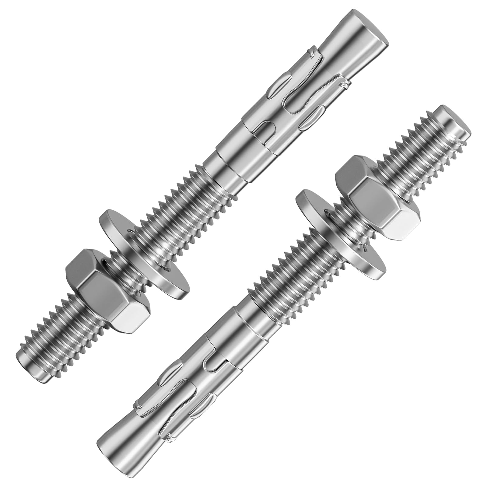Photo 1 of Wensilon 30Pcs 1/2x4 Inch Standard Fasteners for Heavy-Duty 304 Stainless Steel Wedge Anchors for Cement and Concrete