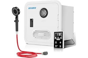 2025 Upgraded Kohree RV Tankless Water Heater, 60,000 BTU RV Water Heater with 15 x 15 inches White Door, Remote Controller a