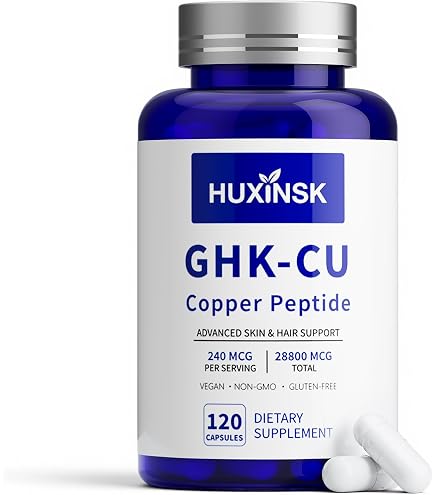 Erivyn GHK-Cu Peptide Supplement, Copper Peptides for Hair & Skin Support, 120 mcg GHK-Cu per Capsule, 120 Vegan Capsules : Health & Household