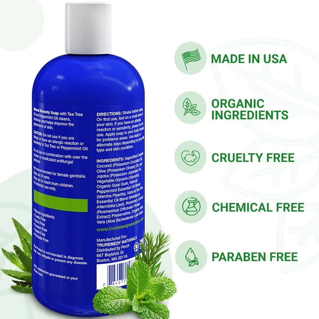 Remedy Tea Tree Oil Balm & Body Wash Bundle | Helps Body Odor, Athlete's Foot, Jock Itch, Ringworm, Yeast Infections, Skin Irritations, Eczema, Rashes for Women/Men | 100% Natural Tea Tree Mint & Aloe