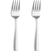KEAWELL Premium Louis Serving Utensils (Serving Forks, Set of 2) | 18/10 Stainless Steel Serving Forks; Squared-Edge Handles; Brilliant Mirror Finish; Dishwasher Safe; For Buffets