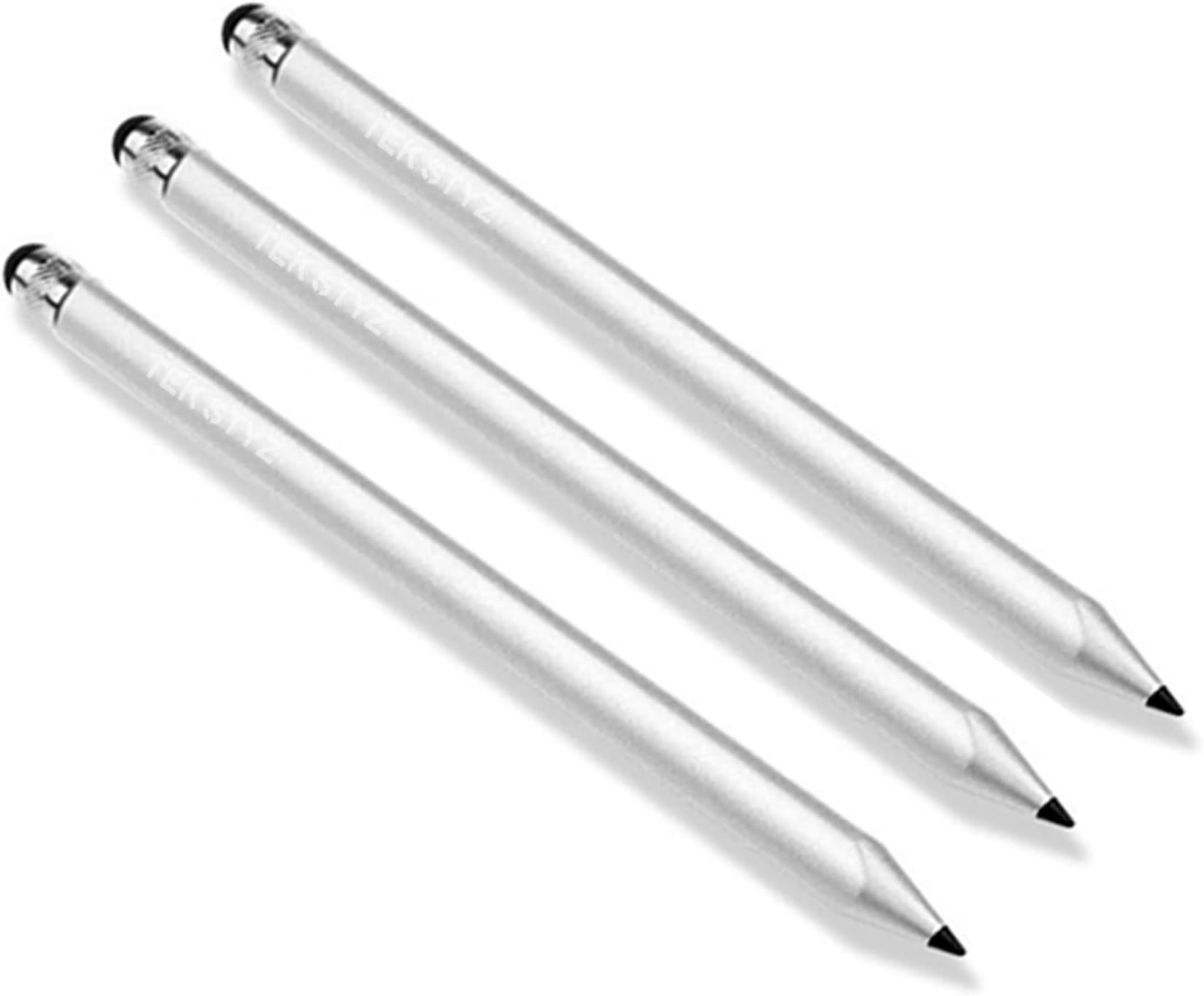 Tek Styz PRO Stylus for Nintendo Switch Lite High Accuracy Sensitive in Compact Form for Touch Screens [3 Pack-Silver]