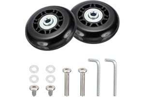 MECCANIXITY Luggage Wheels Replacement 64x24mm PU Suitcase Wheels Repair Kit Smooth Trolley Replacement Swivel Caster for Inl