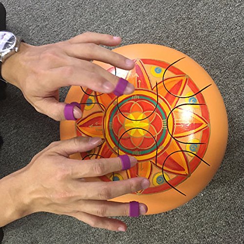 Finger Covers (8 sets) for Steel Tongue Drum/ Hand pan, great for beginners to practice with fingers, pain free and sound better (purple)