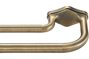 Lwiiom Anqiue Bronze Double Curtain Rods For Windows 72-144 Inch,Heavy Duty Double Curtain Rod with Aluminum Finial and Bracket,Adjustable Double Window Rods For Blackout Or Room Darkening Panel