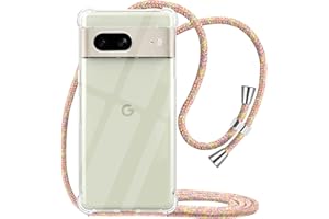 YESPURE Crossbody Case for Google Pixel 7 with Neck Cord Lanyard Strap Phone Case for Women Clear Soft Slim TPU Anti Scratch Shockproof Protective Cover for Google Pixel 7 - Rainbow Yellow
