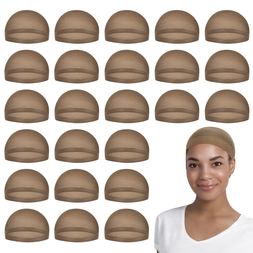 MYKURS Wig Caps for Women, Hair Net to Hold Wig in Place, Light Brown 24 Pieces — image 1