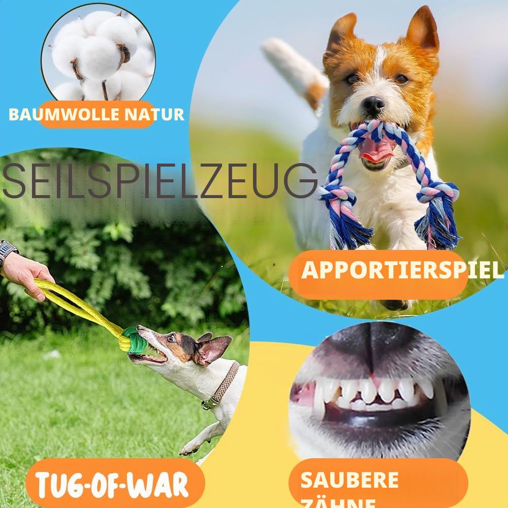 Speedy Panther 10 Stück Welpen Spielzeug Set - Plüsch Hundespielzeug mit Quietscher, Kauspielzeug & Ball für Kleine Hunde - Zahnpflege Welpenspielzeug & Zubehör für Junghunde 4