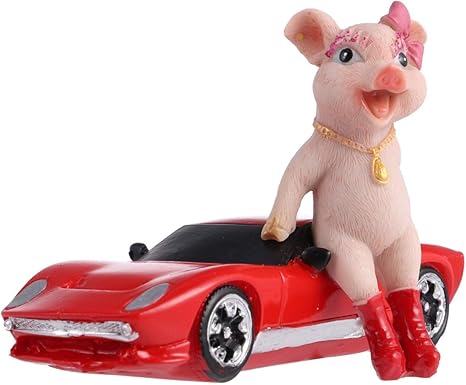 Amazon カーモデルブタの少女の置物グッズアート彫刻家のためのクリエイティブ子豚デコレーション 置物 オブジェ オンライン通販