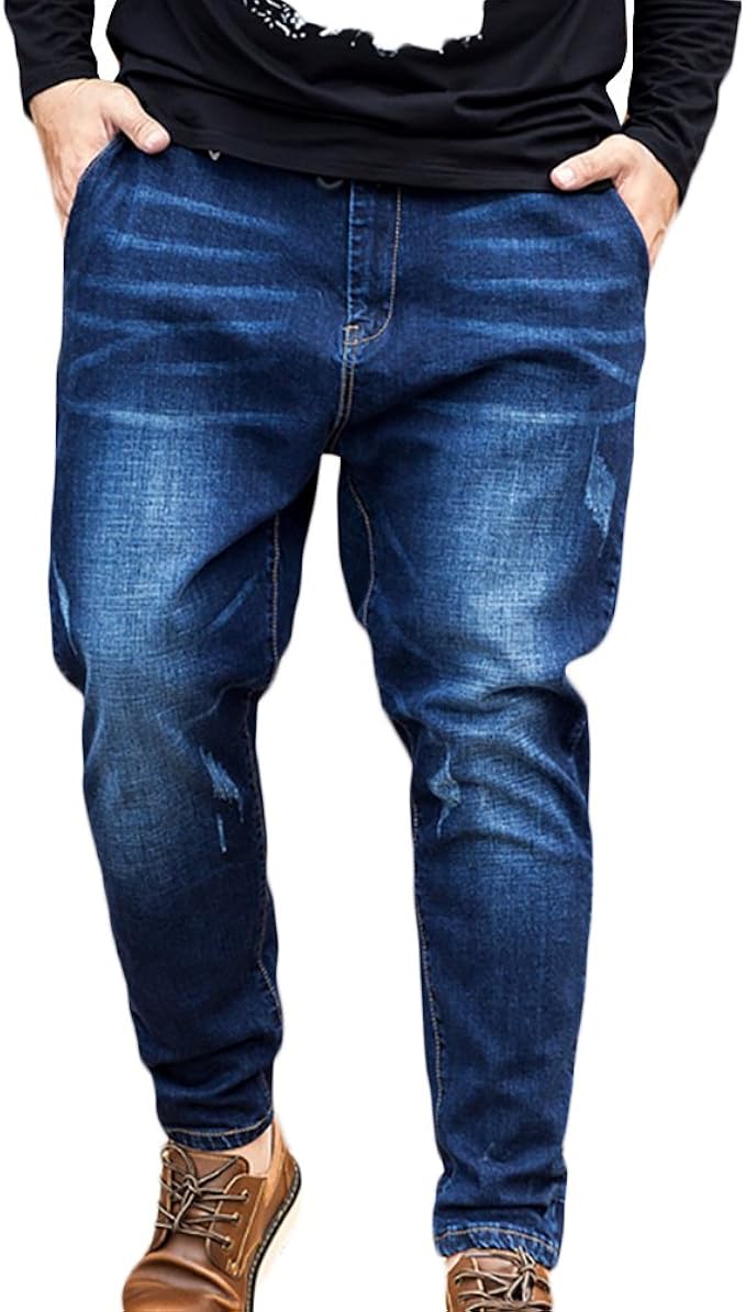 drop crotch denim joggers