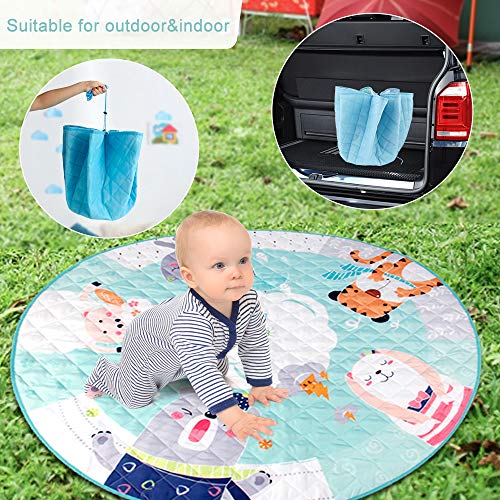 434-Inches-Kids-Play-Mat-Foldable-and-Washable-Toy-Organizer-Storage-Cotton-Baby-Activity-Round-Rug